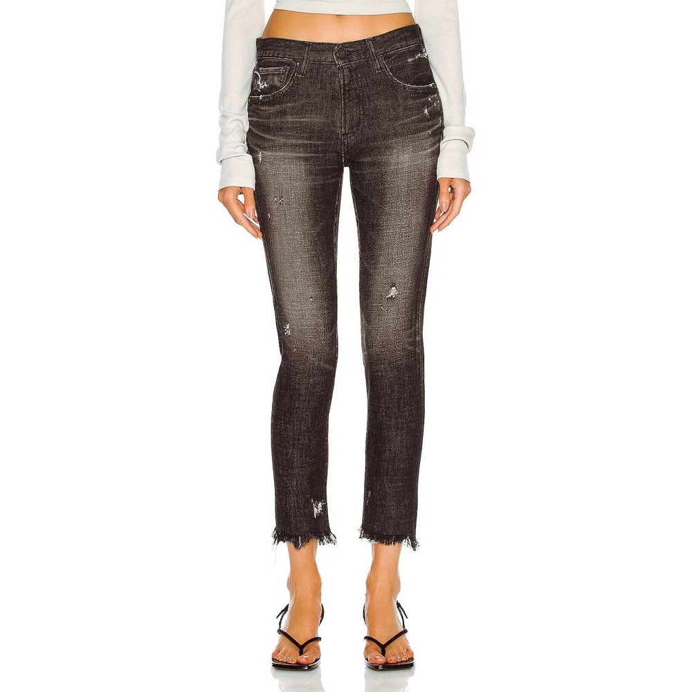 Moussy Vintage Distressed Skinny Jeans Faded Black High Rise Women Size 6